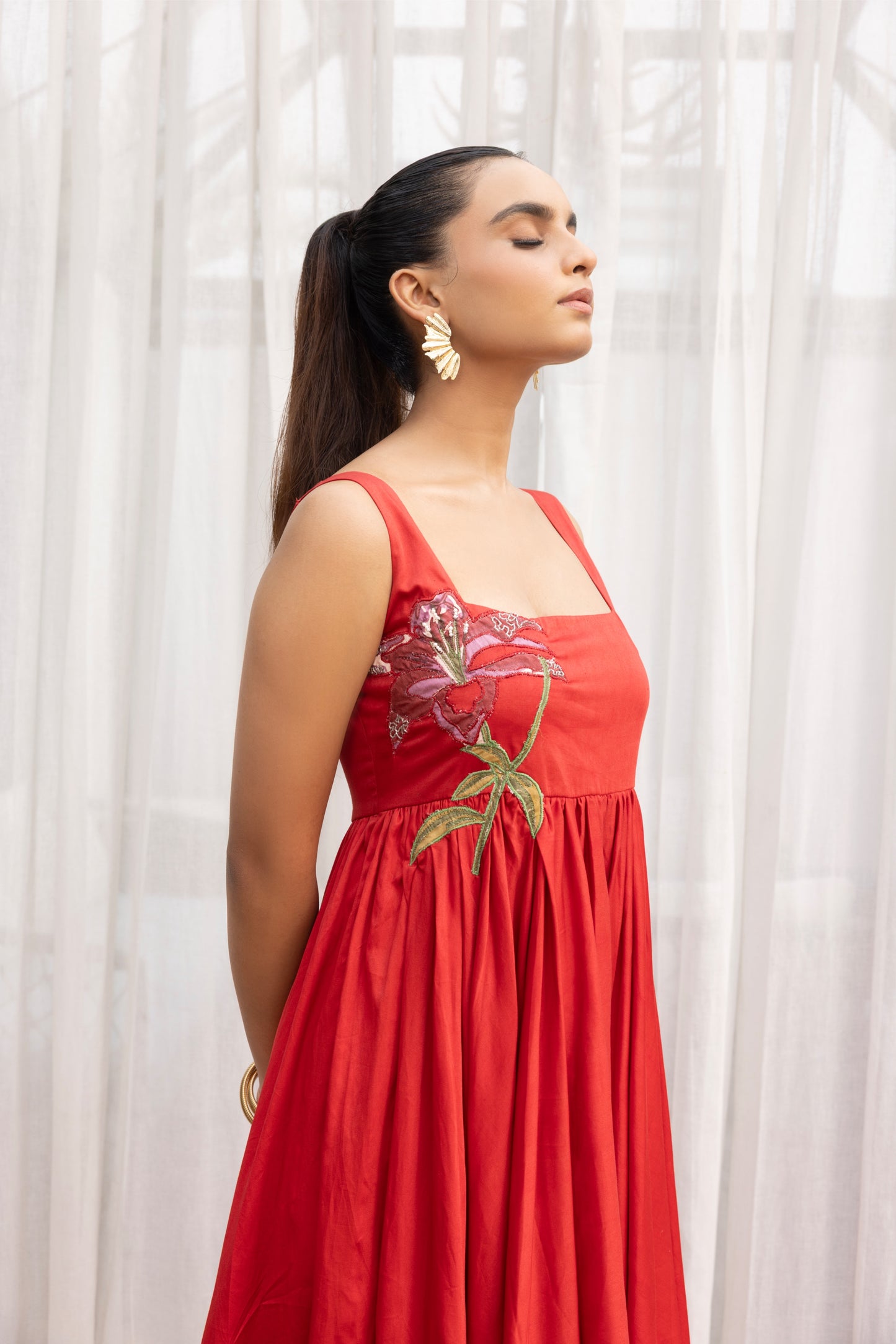 Scarlet Bloom Midi"