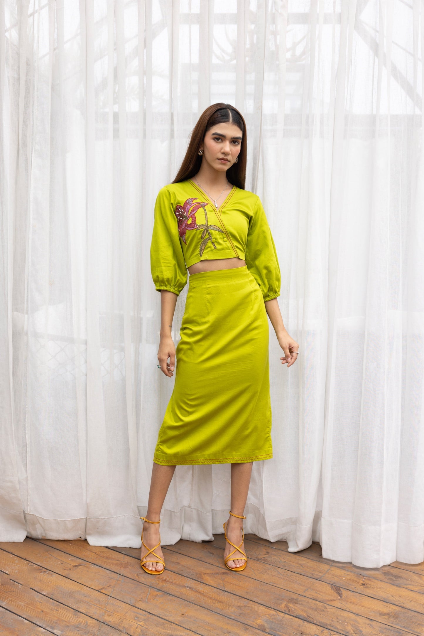 Lime Bloom Co-Ord Set