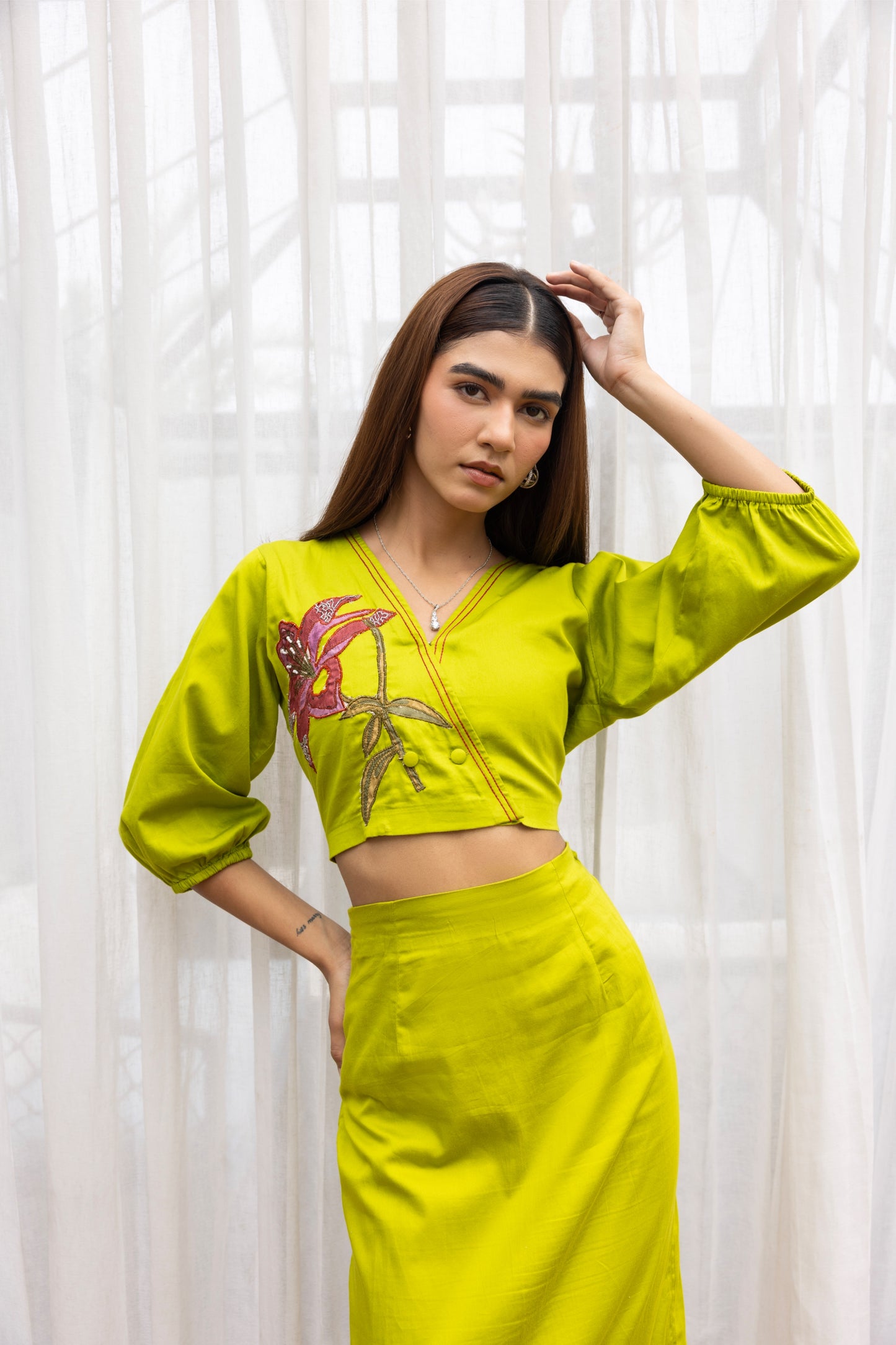 Lime Bloom Co-Ord Set