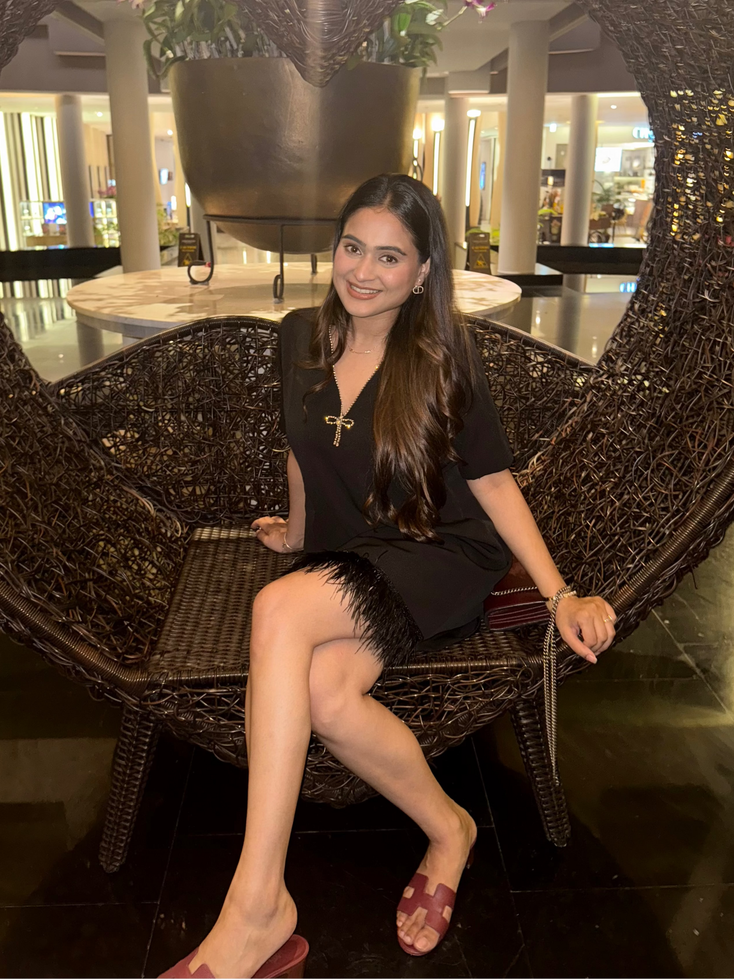 Box pleat bow dress