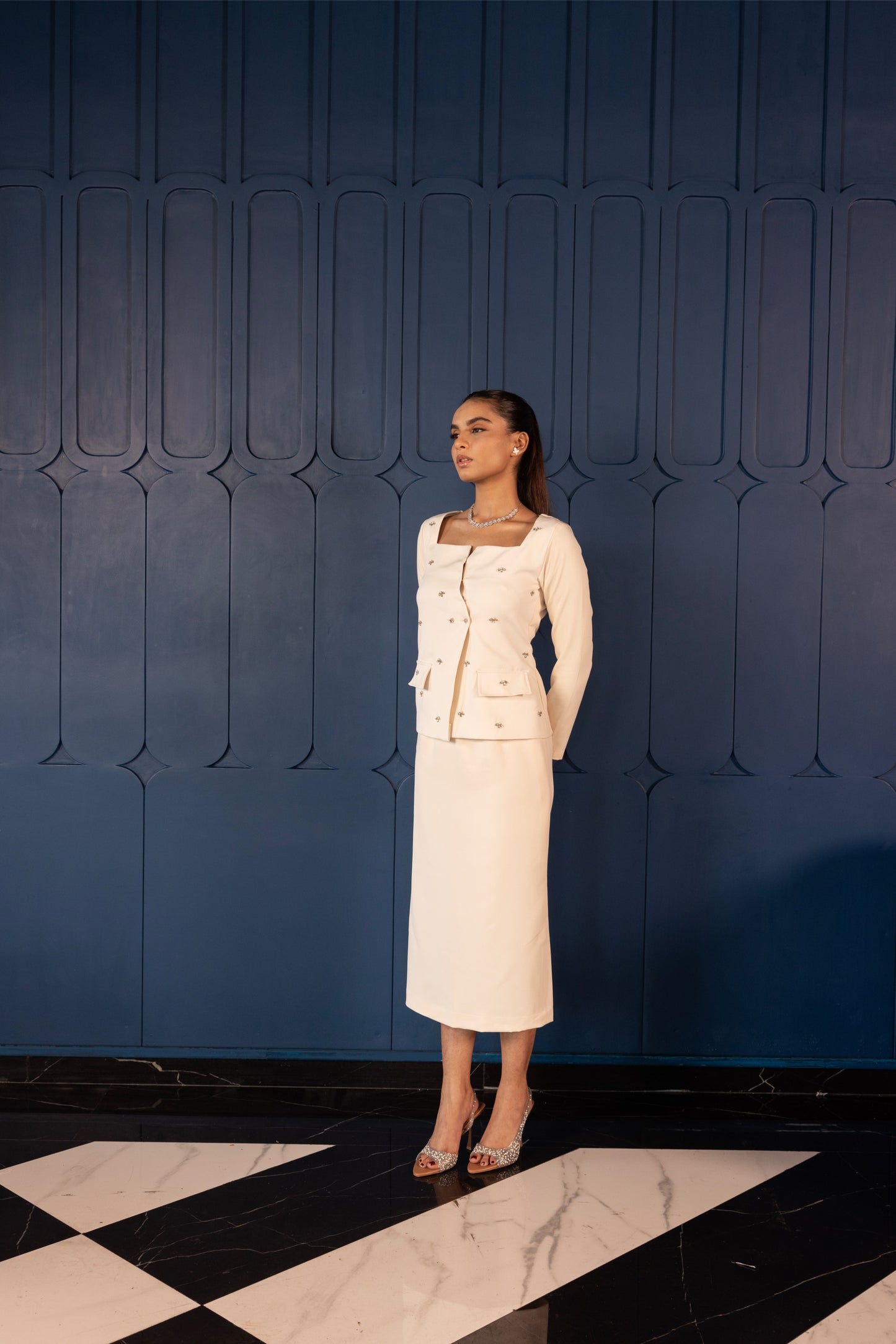 Long Skirt Blazer Set