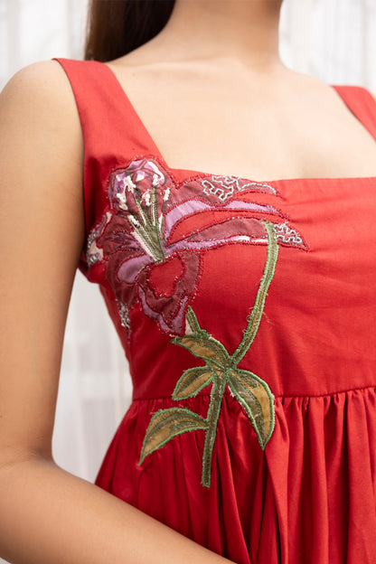 Scarlet Bloom Midi"