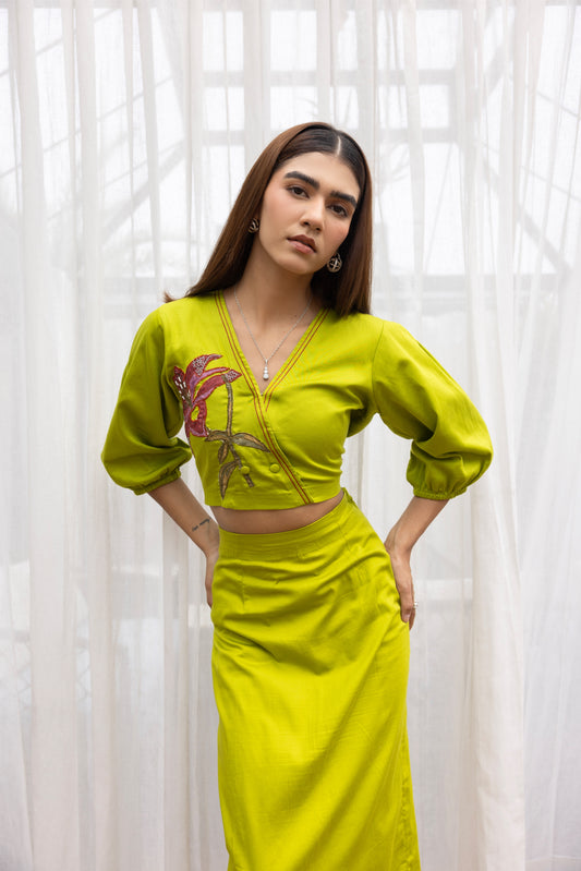 Lime Bloom Co-Ord Set