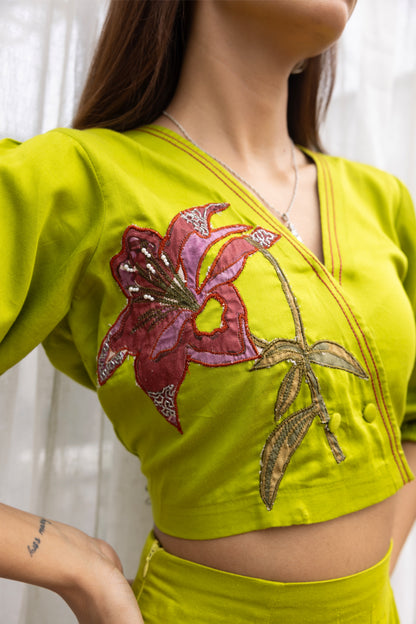 Lime Bloom Co-Ord Set