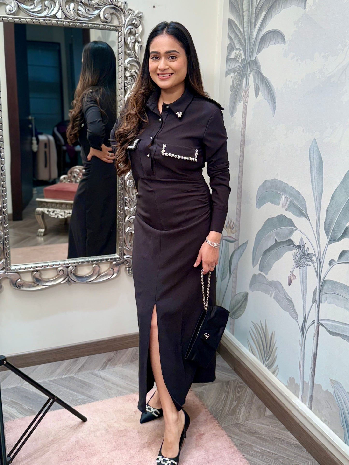 Pearl Trim Power dress