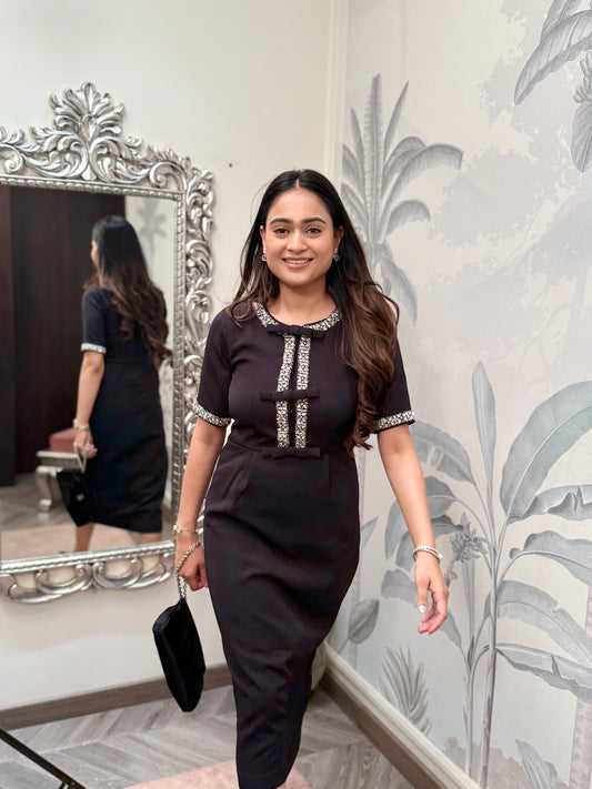 Noir Bow Dress- Black