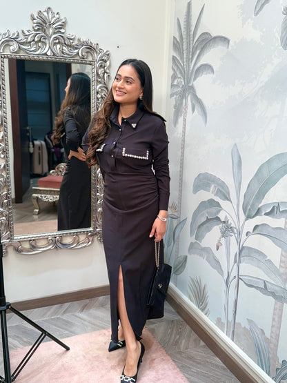 Pearl Trim Power dress